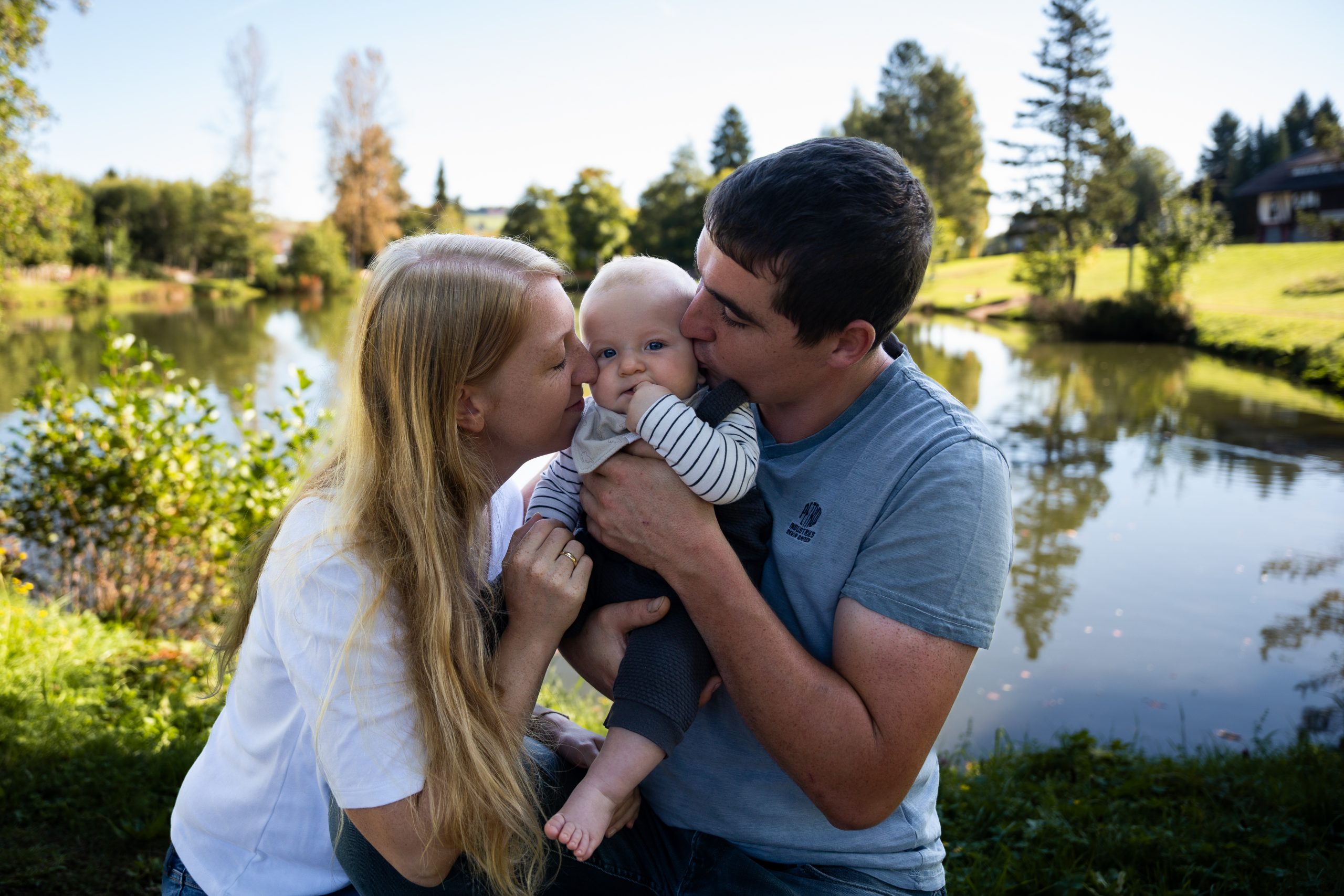 Familienfoto am See